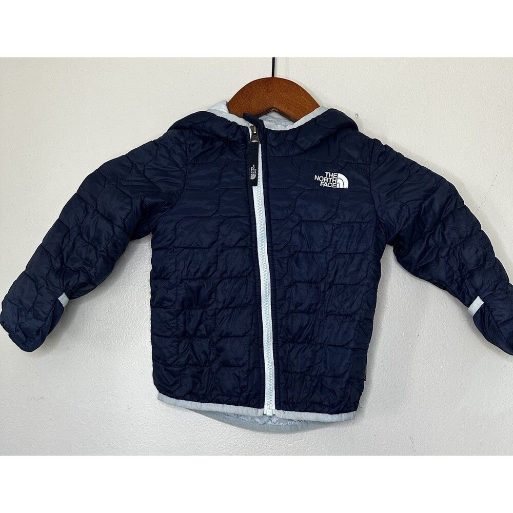 The North Face ThermoBall Hooded Insulated Puffer Jacket Blue/Gray 18-24M